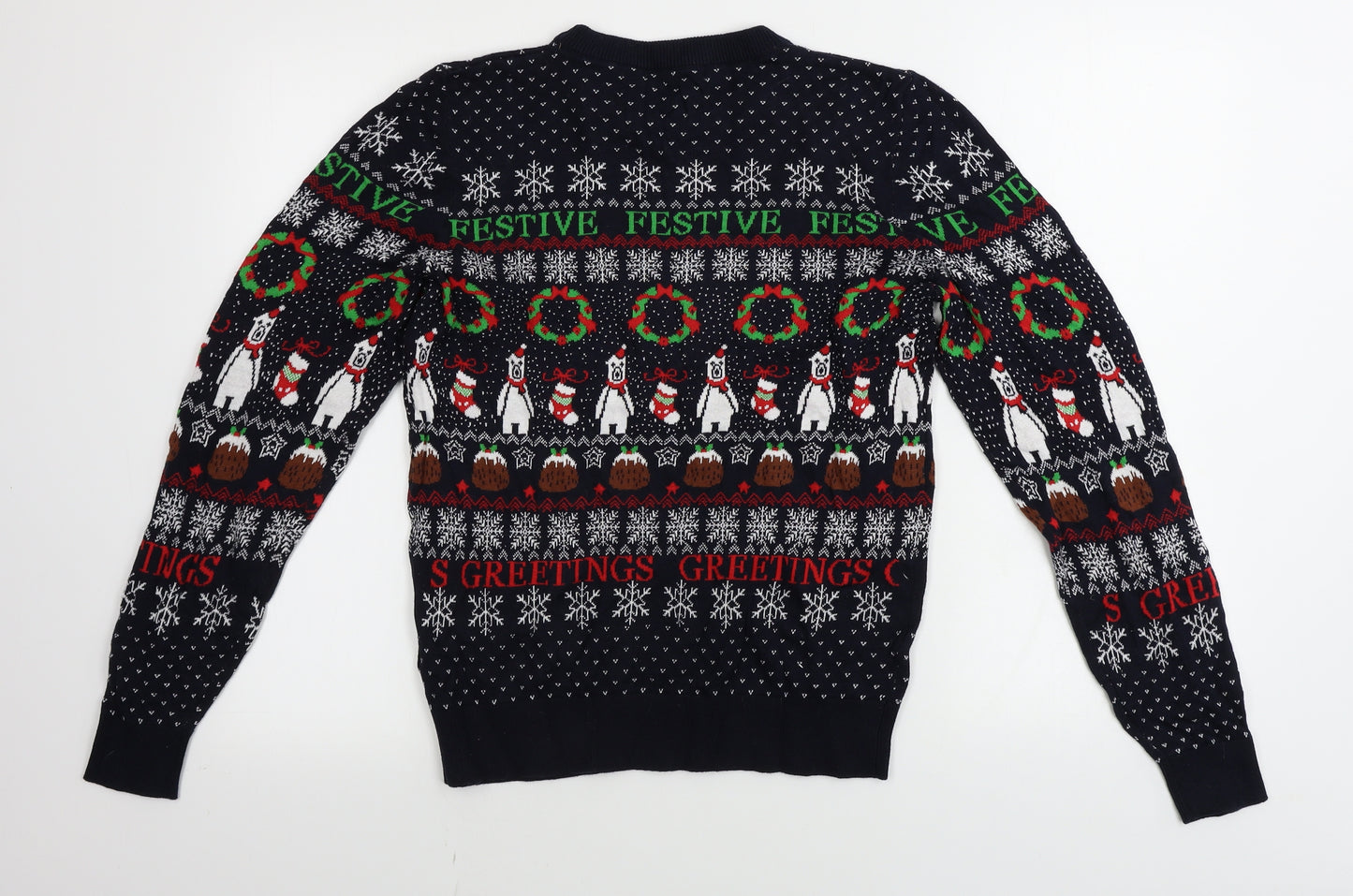 SheIn Mens Blue   Pullover Jumper Size S  - Christmas Jumper