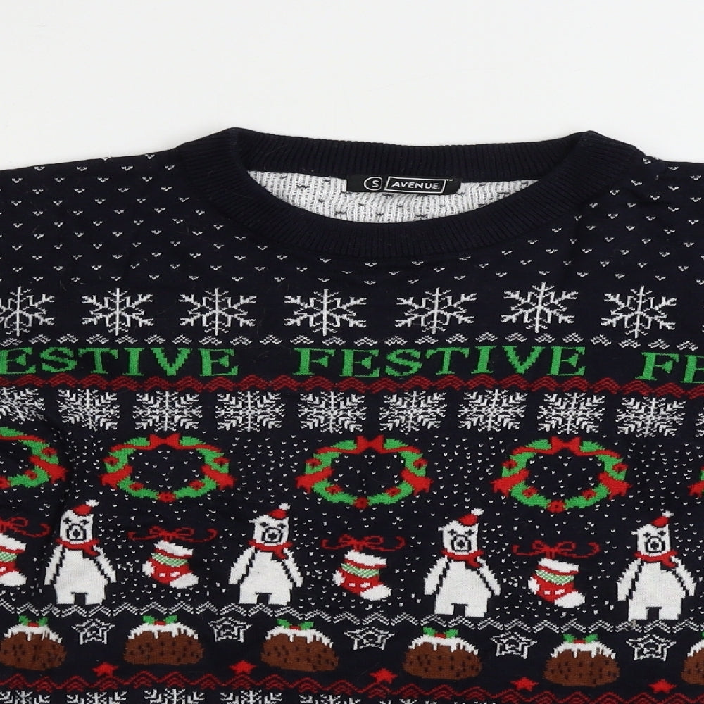 SheIn Mens Blue   Pullover Jumper Size S  - Christmas Jumper