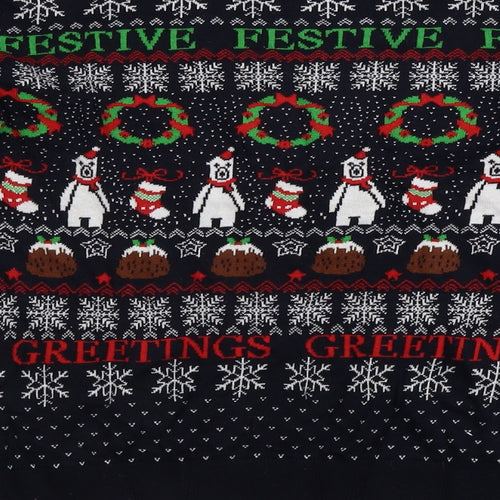 SheIn Mens Blue   Pullover Jumper Size S  - Christmas Jumper