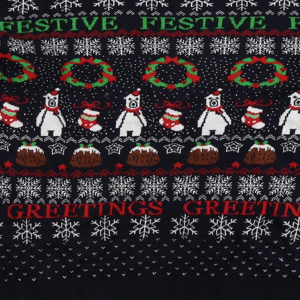 SheIn Mens Blue   Pullover Jumper Size S  - Christmas Jumper