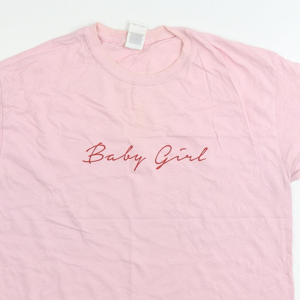 Gildan  Womens Pink   Basic T-Shirt Size M