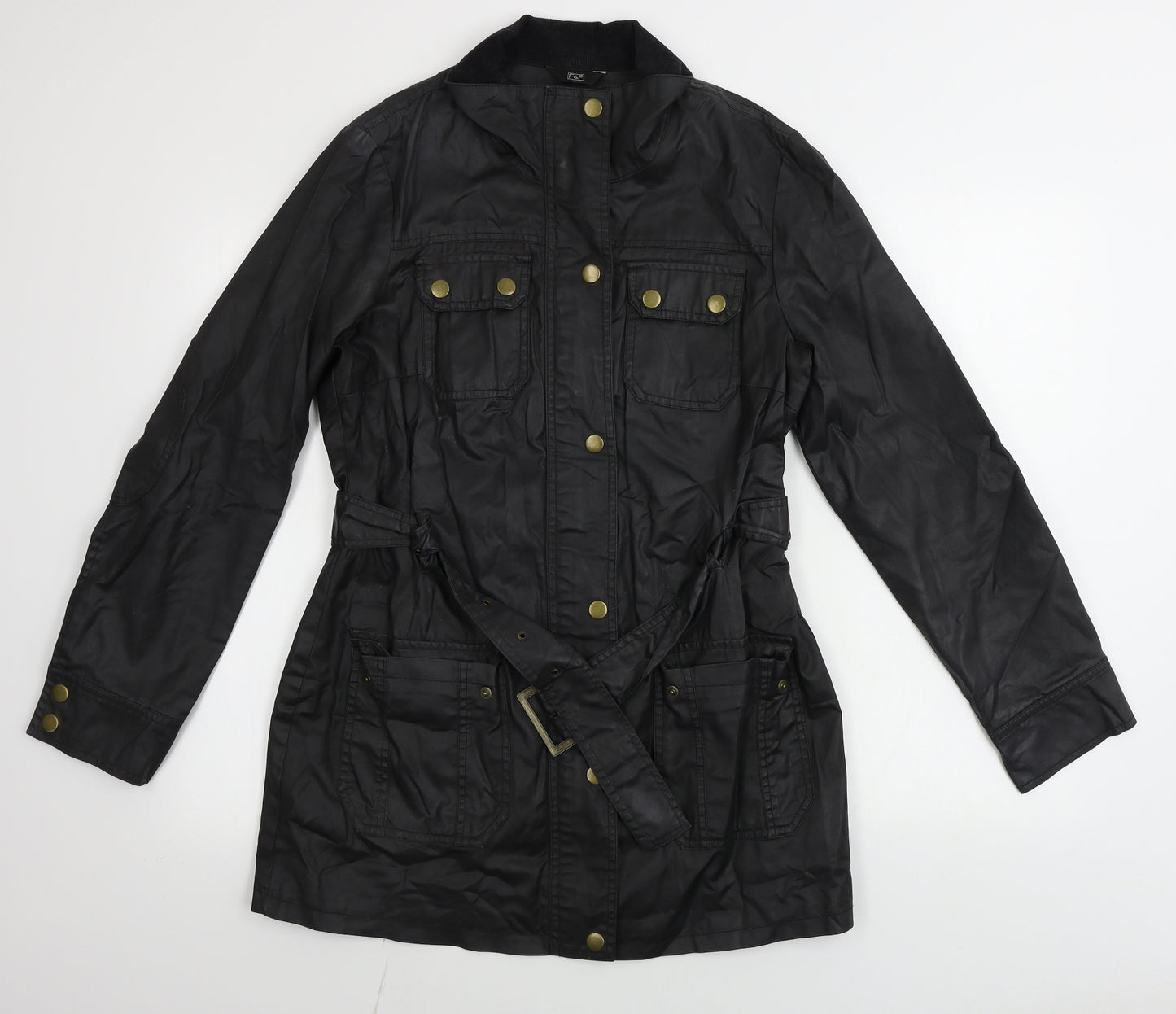 F&F  Womens Black   Jacket Coat Size 12
