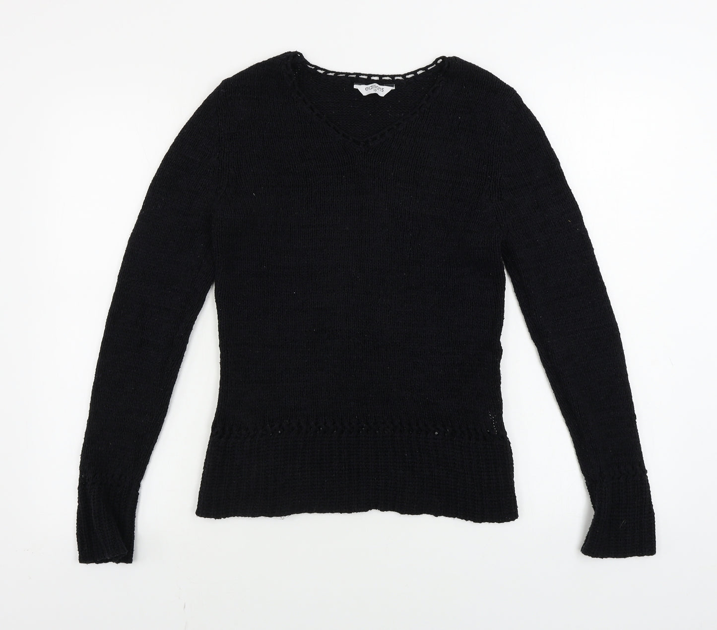 Editions   Womens Black   Pullover Jumper Size 10