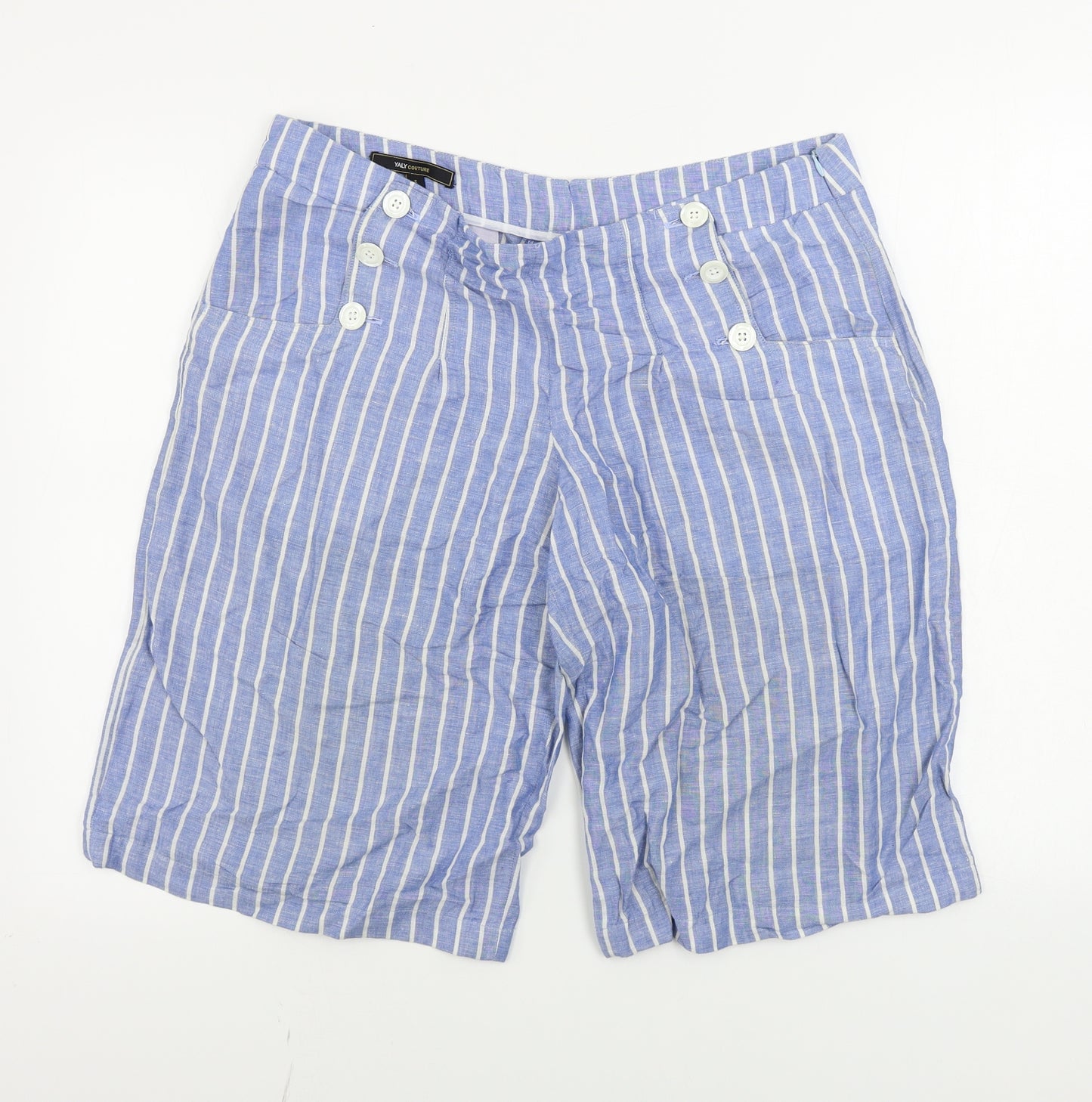 Yaly coulture  Womens Blue Striped  Chino Shorts Size 34 in