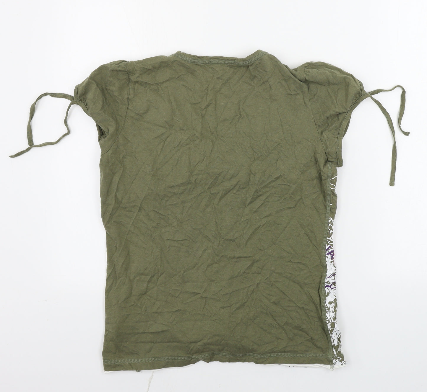 George  Womens Green Floral  Basic T-Shirt Size 12