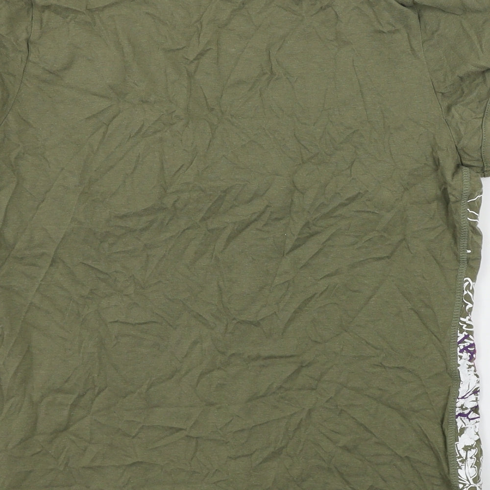 George  Womens Green Floral  Basic T-Shirt Size 12
