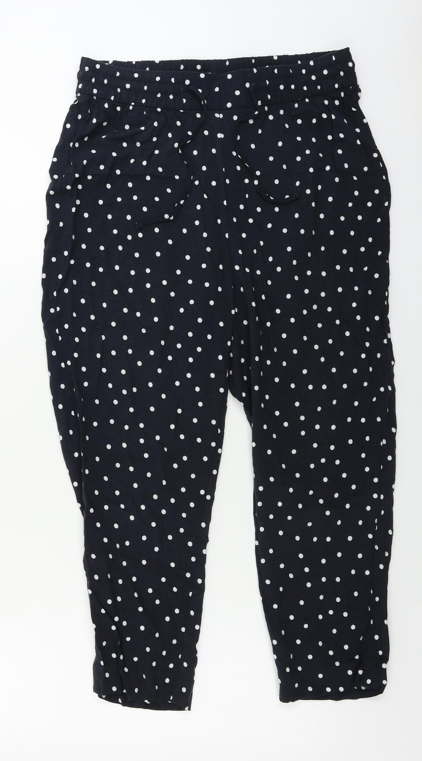 Peacocks  Womens Blue Polka Dot  Trousers  Size 10 L22 in