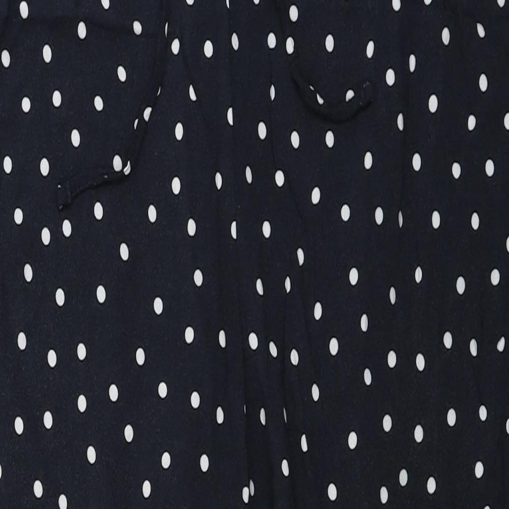 Peacocks  Womens Blue Polka Dot  Trousers  Size 10 L22 in