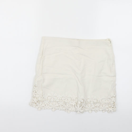 Zara Womens White   Mini Skirt Size S