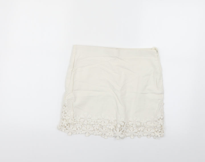 Zara Womens White   Mini Skirt Size S