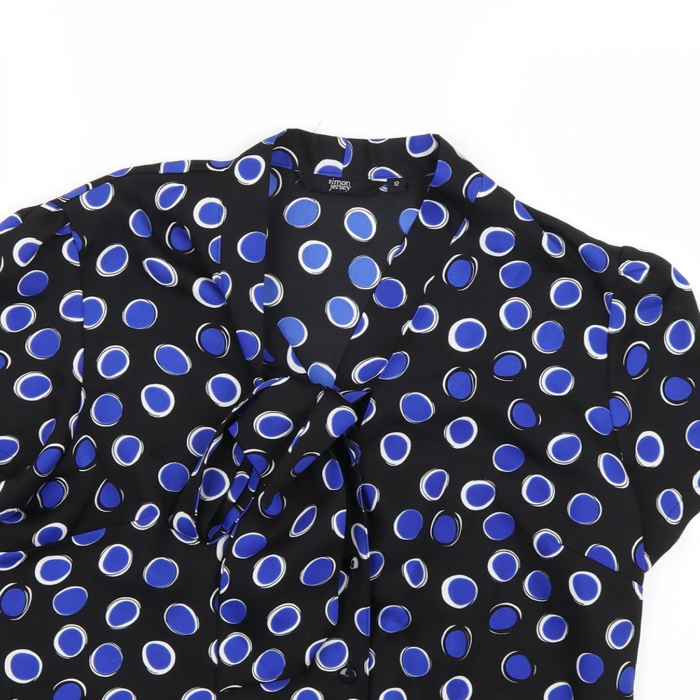 simon jersey Womens Multicoloured Polka Dot  Basic Blouse Size 12