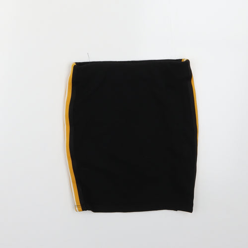 New Look Girls Black Striped  Mini Skirt Size 9 Years