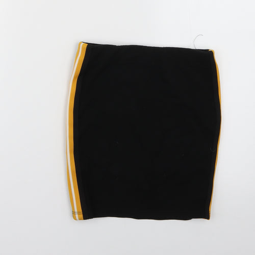 New Look Girls Black Striped  Mini Skirt Size 9 Years