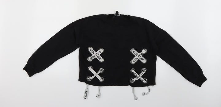 New Look Girls Black Geometric Pullover Jumper Size 10-11 Years