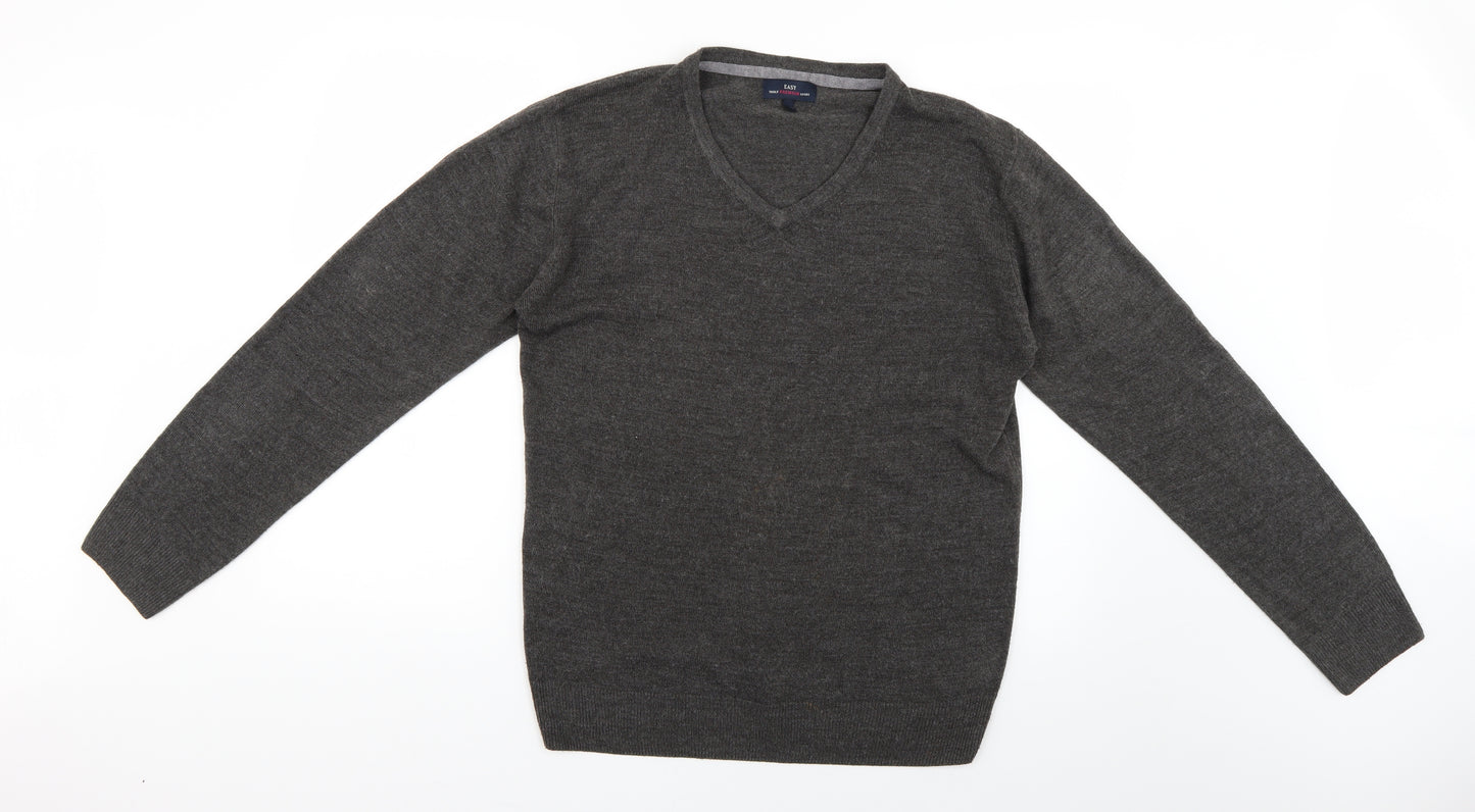 Easy Mens Grey   Pullover Jumper Size M