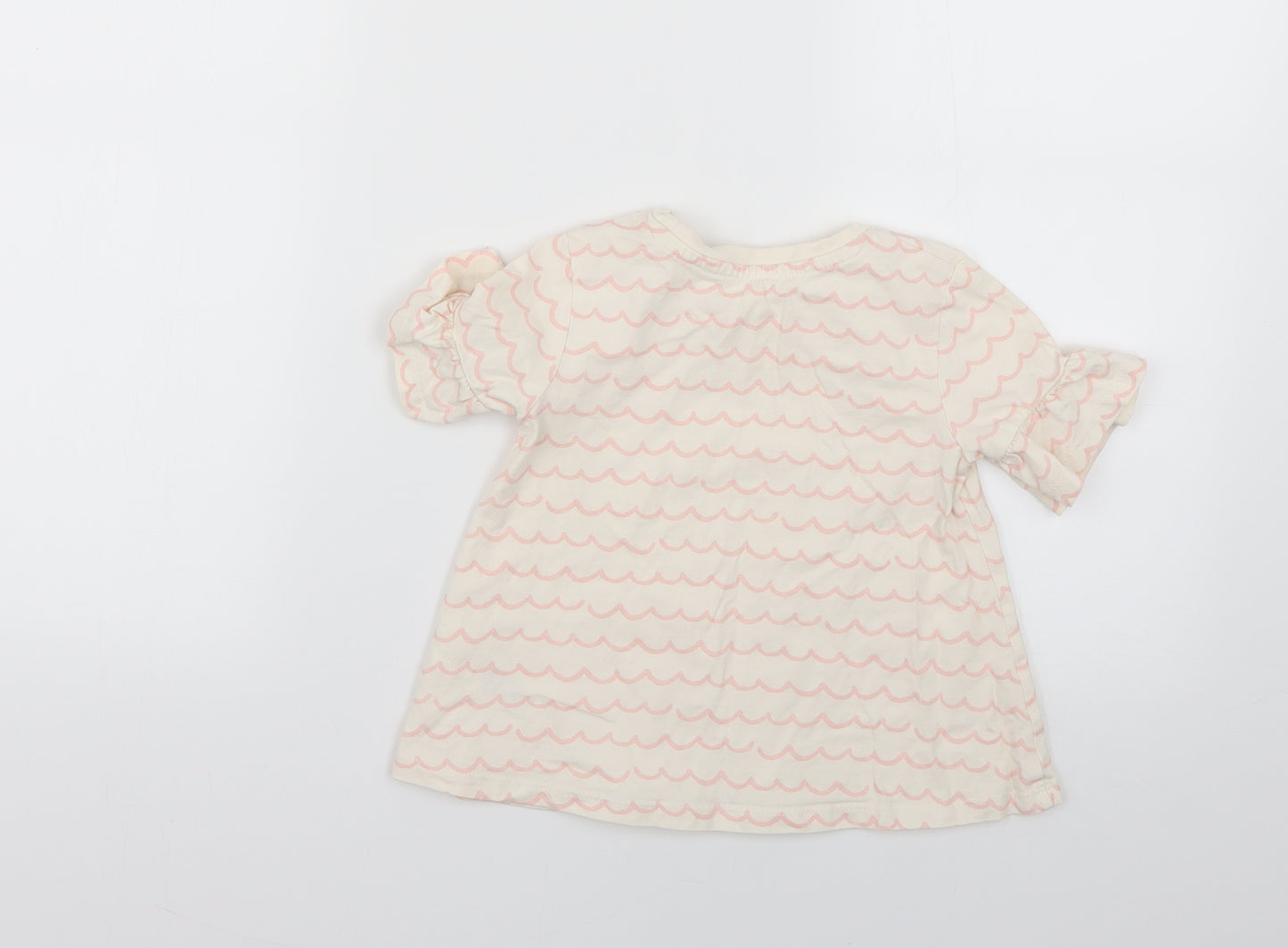 George Girls White Geometric  Basic T-Shirt Size 3-4 Years