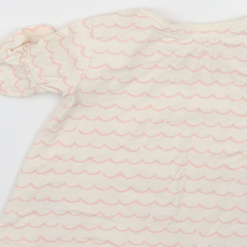 George Girls White Geometric  Basic T-Shirt Size 3-4 Years