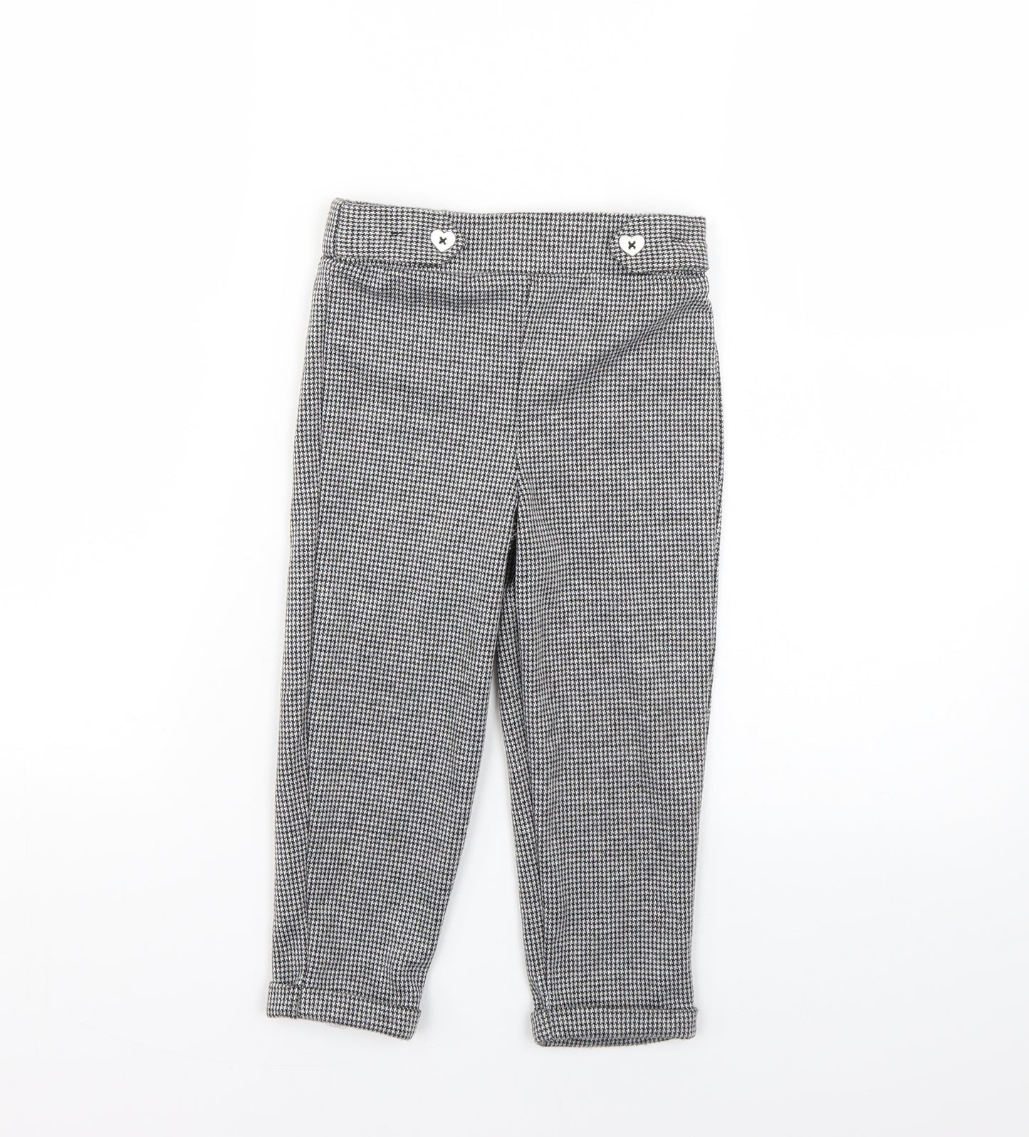 Primark Girls Multicoloured Check  Chino Trousers Size 3-4 Years