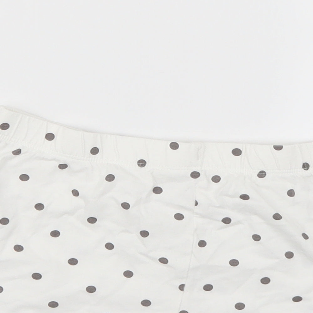F&F Girls White Polka Dot   Pyjama Pants Size 9-10 Years