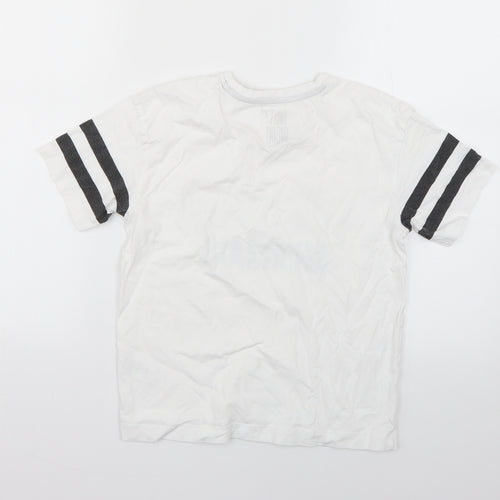 Matalan Girls White Geometric  Basic T-Shirt Size 10 Years