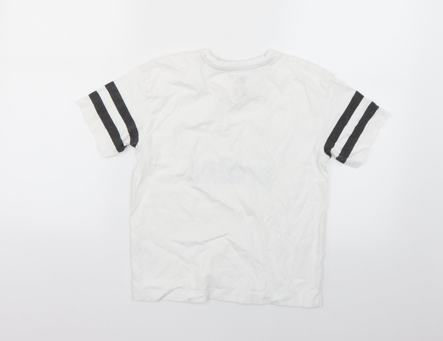 Matalan Girls White Geometric  Basic T-Shirt Size 10 Years