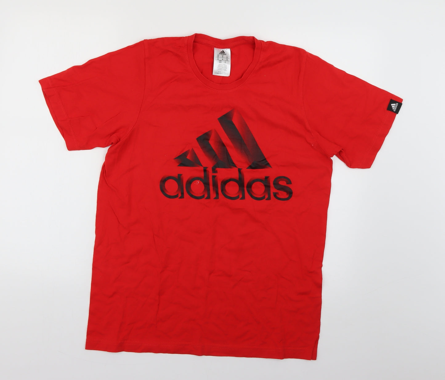 adidas Mens Red Geometric   T-Shirt Size M