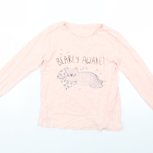 George Girls Pink Geometric  Basic T-Shirt Size 9-10 Years