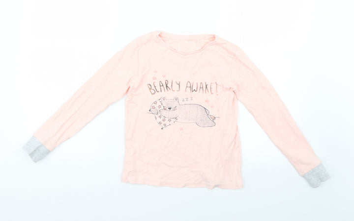 George Girls Pink Geometric Basic T-Shirt Size 9-10 Years