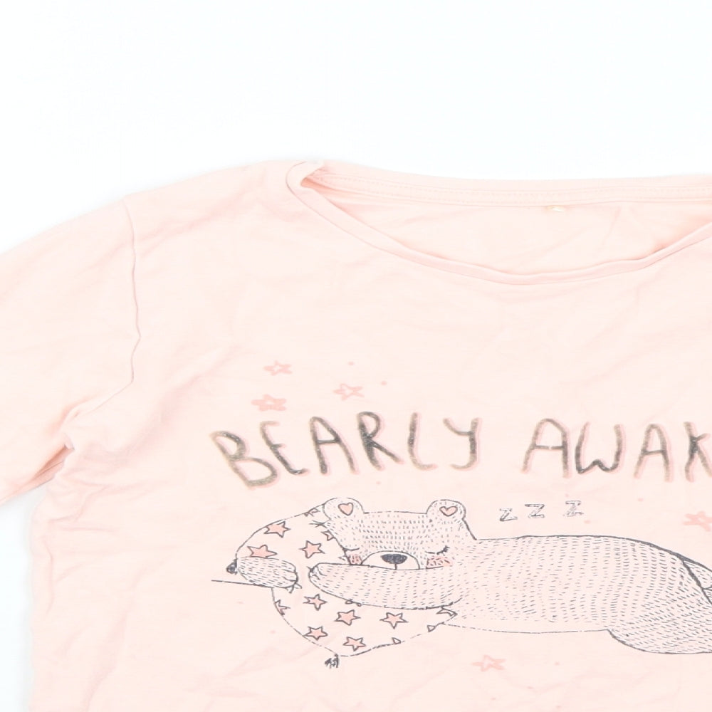George Girls Pink Geometric  Basic T-Shirt Size 9-10 Years