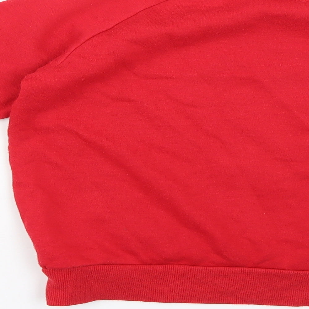 Primark Boys Red Geometric  Pullover Jumper Size 9-10 Years