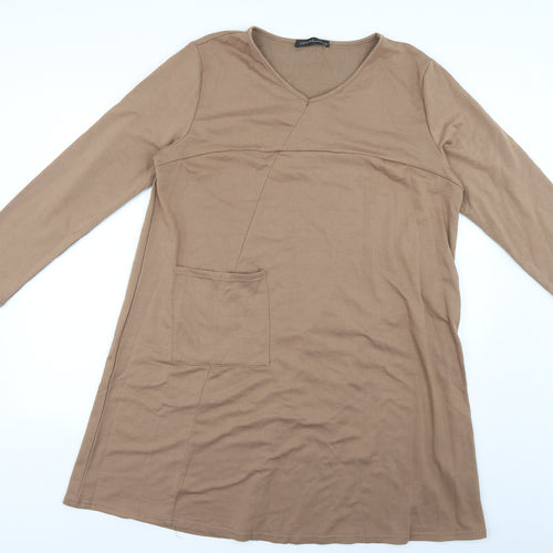 Zanzea Womens Beige   Jumper Dress  Size 2XL