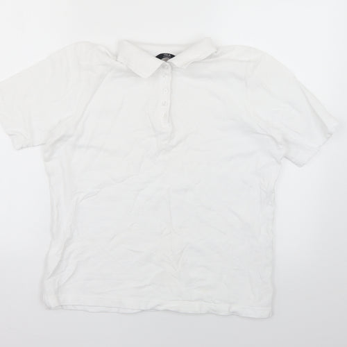 isle Girls White   Basic Polo Size 15-16 Years