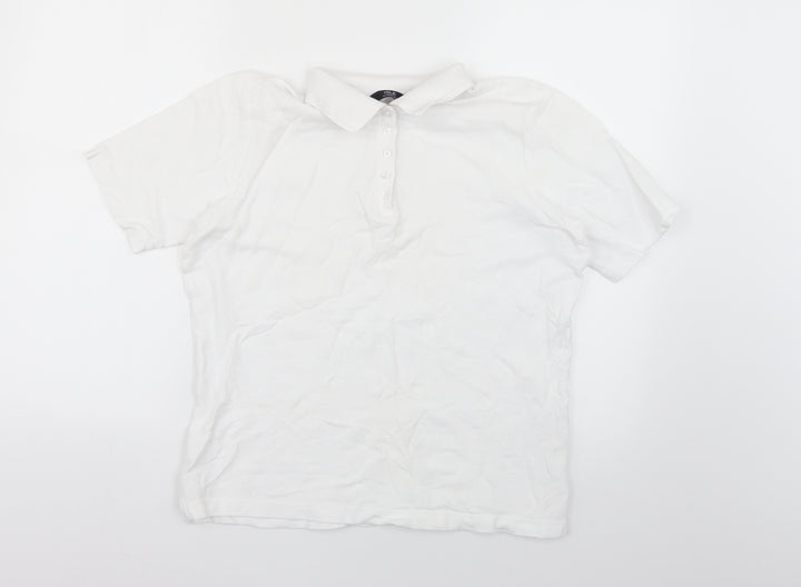 isle Girls White Basic Polo Size 15-16 Years