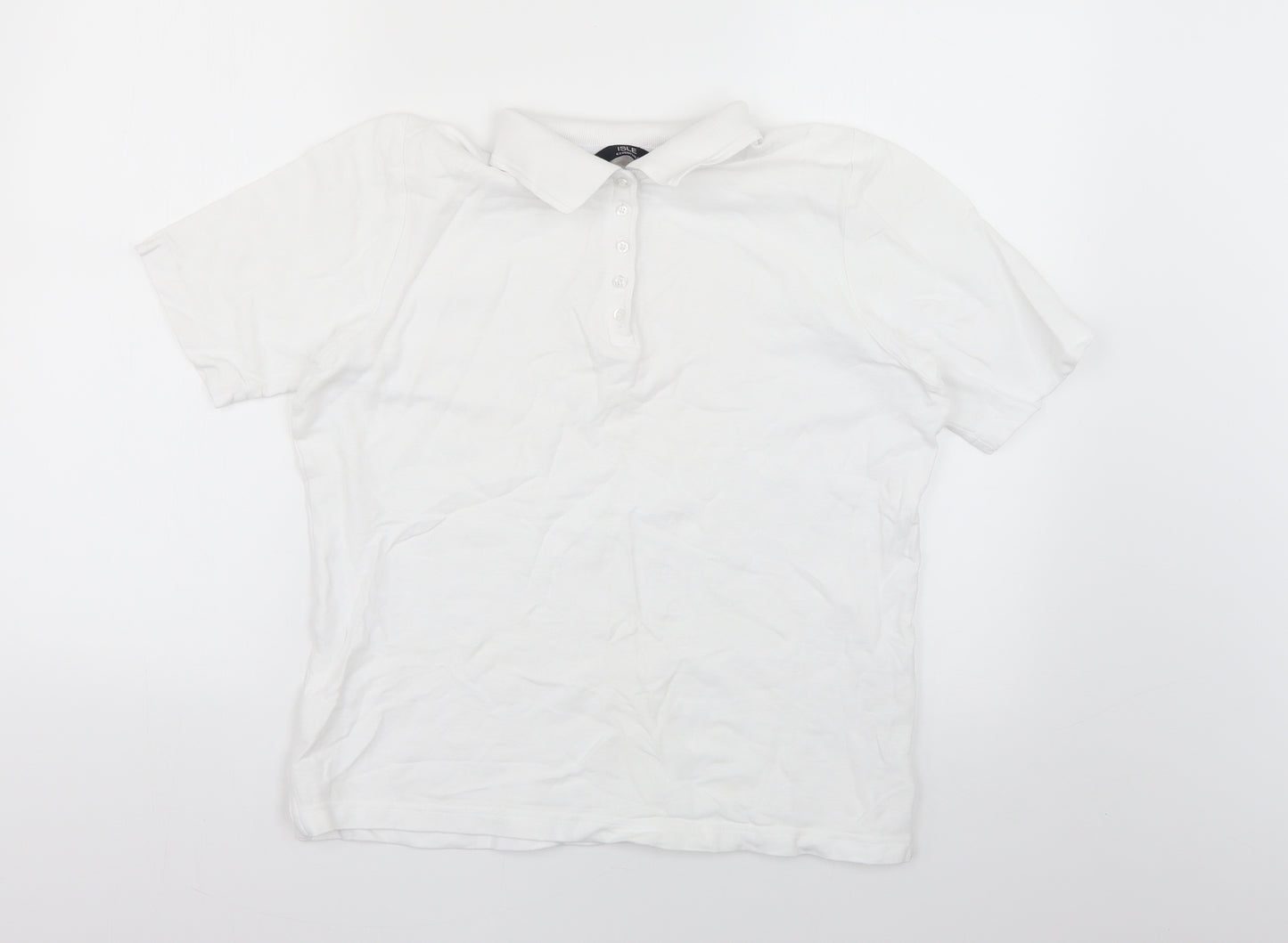 isle Girls White   Basic Polo Size 15-16 Years