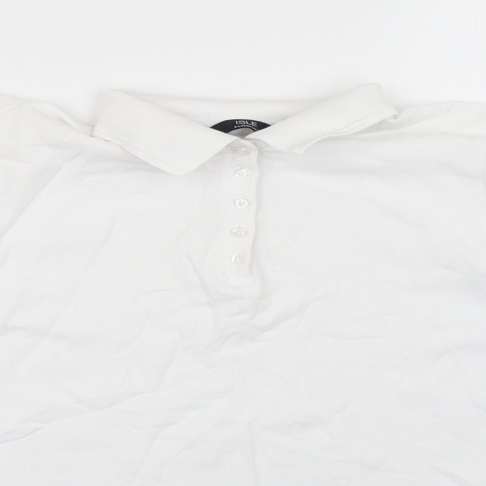isle Girls White   Basic Polo Size 15-16 Years