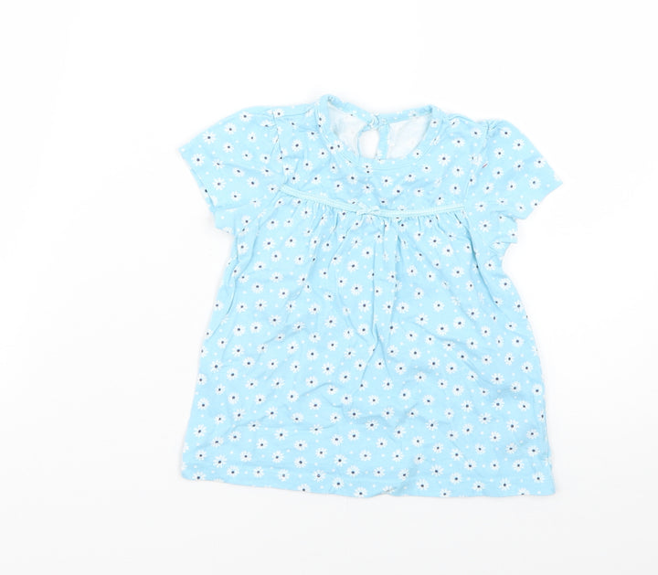 George Baby Blue Geometric  Fit & Flare  Size 9-12 Months