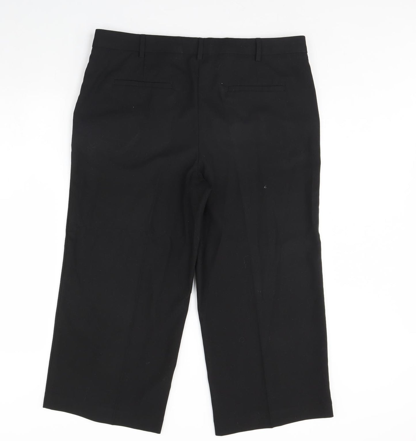 NEXT Womens Black   Cropped Trousers Size 16 L23 in