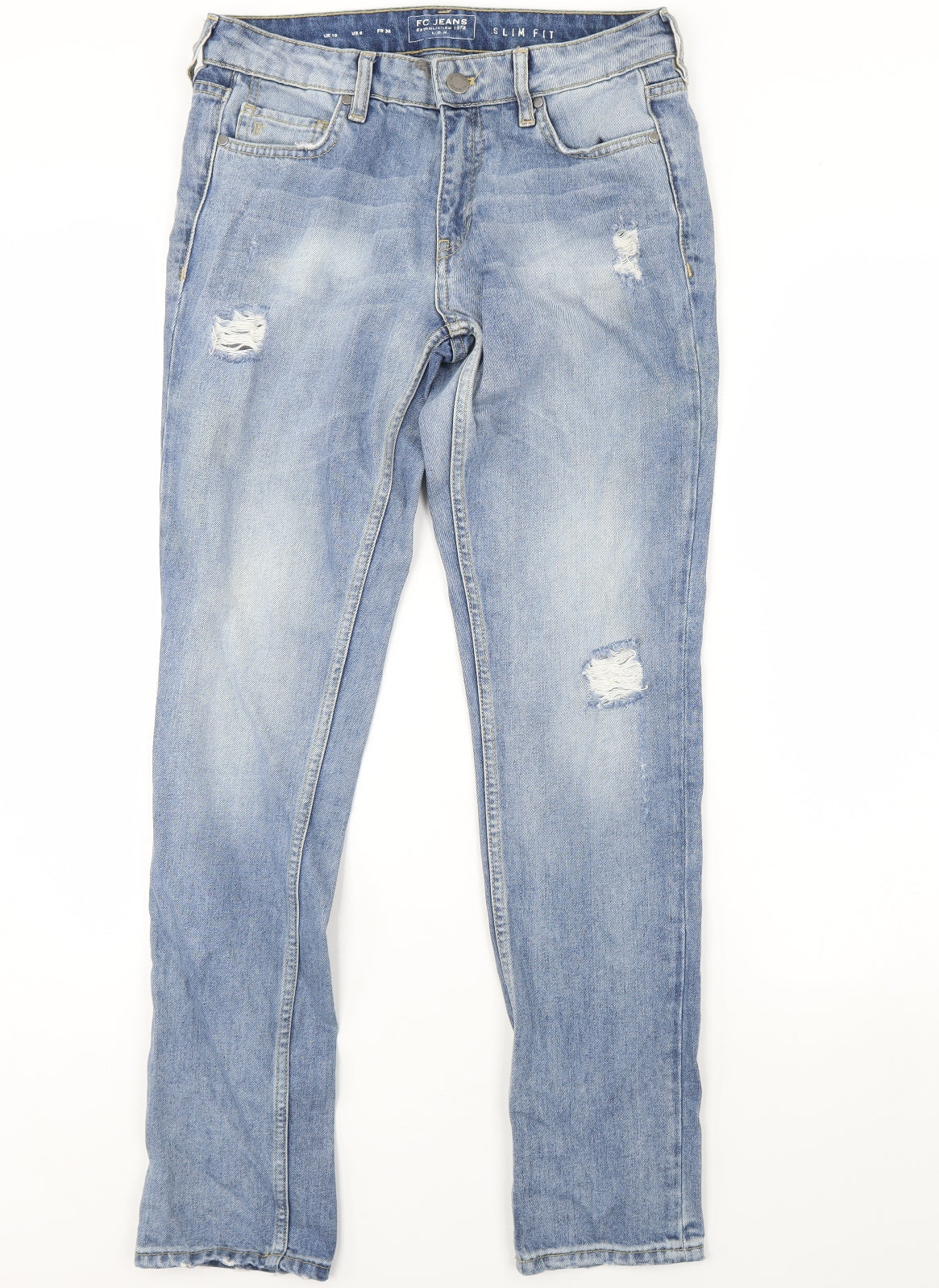 FC Jeans Womens Blue  Denim Straight Jeans Size 10 L30 in