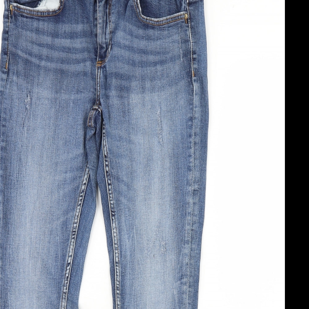 Zara Womens Blue  Denim Straight Jeans Size 12 L30 in