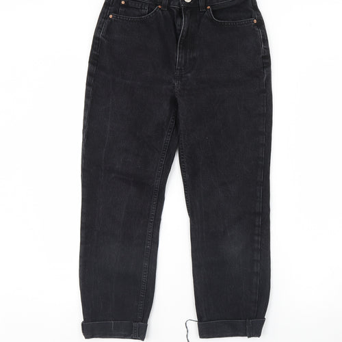 Denim & Co. Womens Black  Denim Straight Jeans Size 8 L28 in