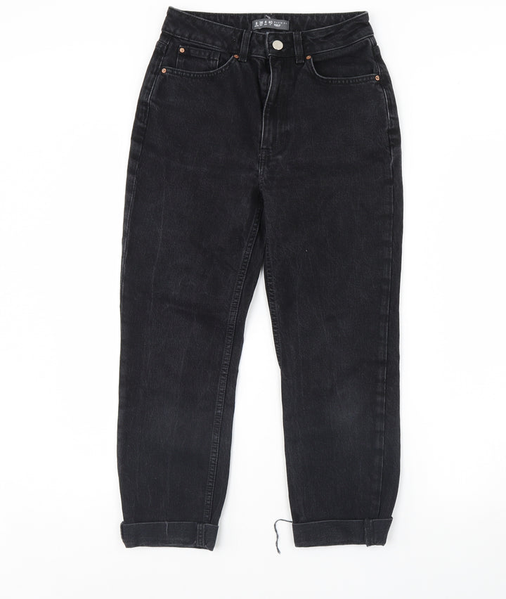 Denim & Co. Womens Black Denim Straight Jeans Size 8 L28 in