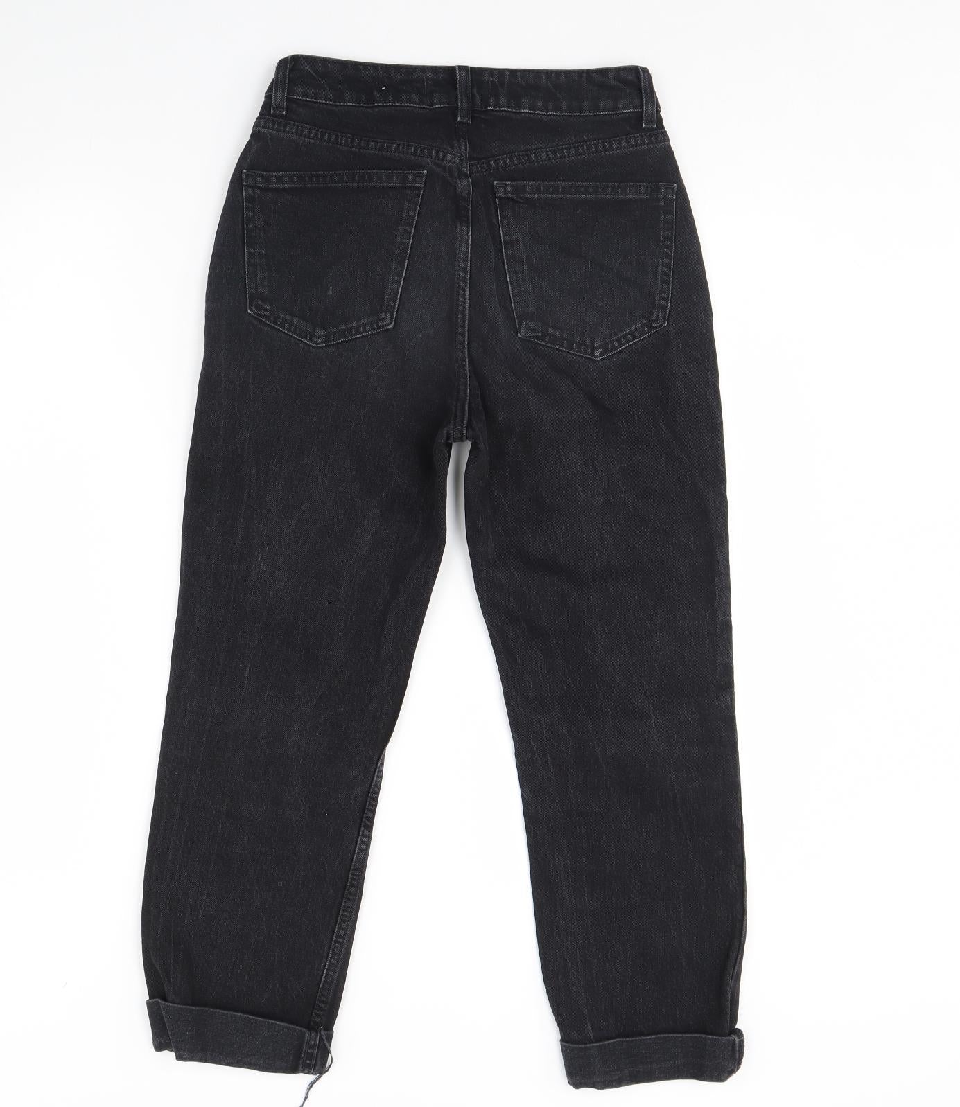 Denim & Co. Womens Black  Denim Straight Jeans Size 8 L28 in