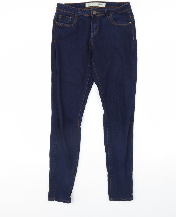 Denim & Co. Womens Blue Denim Skinny Jeans Size 10 L30 in