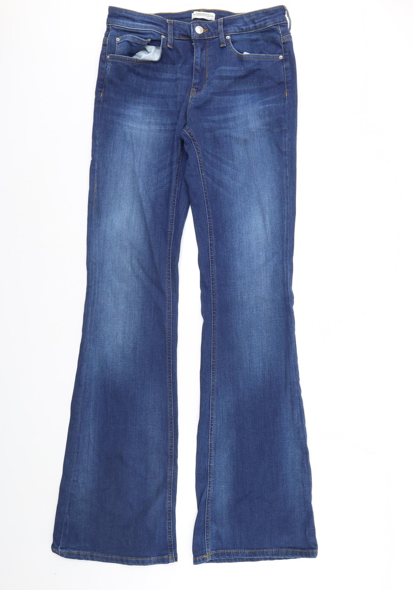Zara Womens Blue  Denim Bootcut Jeans Size 12 L37 in