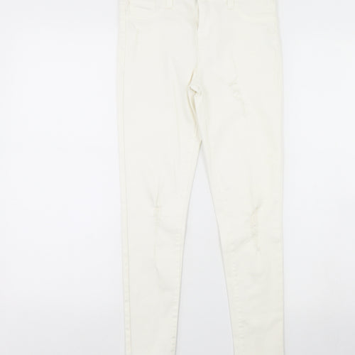 Denim & Co. Womens Ivory  Denim Skinny Jeans Size 9 Years