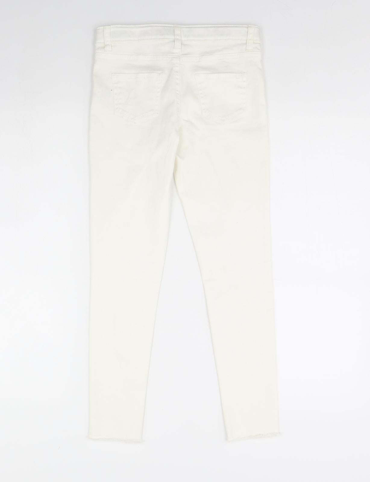 Denim & Co. Womens Ivory  Denim Skinny Jeans Size 9 Years