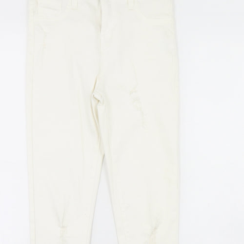 Denim & Co. Womens Ivory  Denim Skinny Jeans Size 9 Years