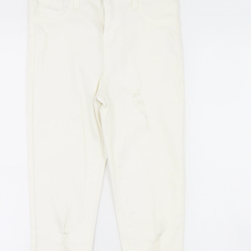 Denim & Co. Womens Ivory  Denim Skinny Jeans Size 9 Years
