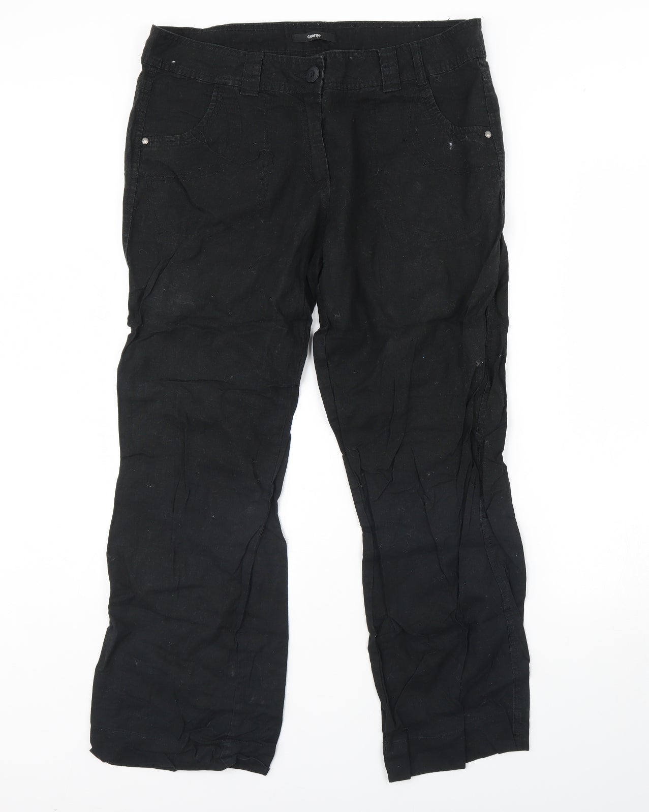George Womens Black   Trousers  Size 14 L30 in