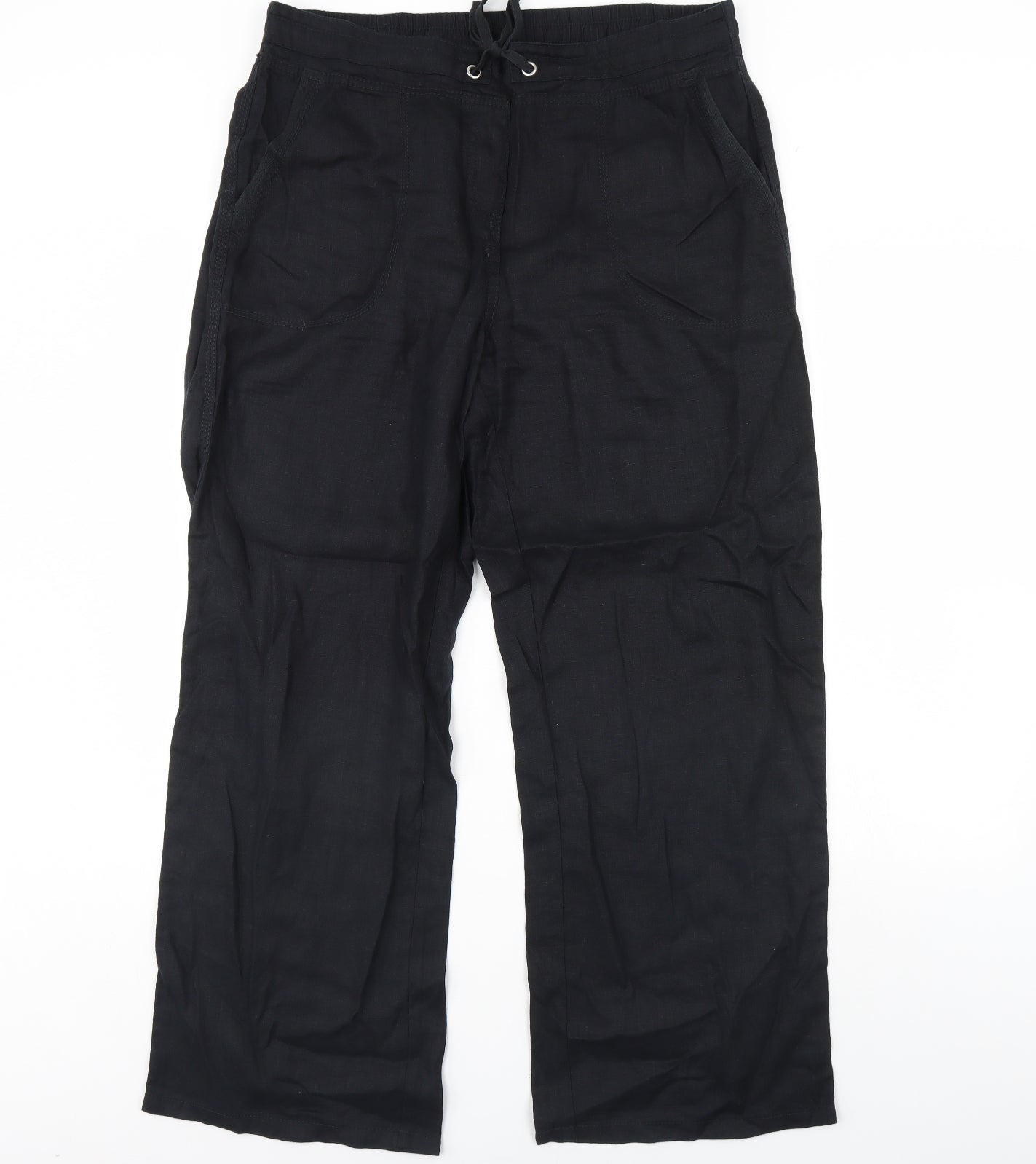 m&s Womens Black   Trousers  Size 16 L30 in
